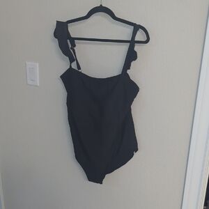 summersalt Black Ruffle One-Piece Swimsuit